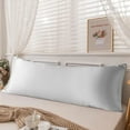 thumbnail image 1 of [Pillowcase]-Ultra Soft and Silky Satin Body Pillowcase, Luxury and Chill Long Pillow Cover for Hair and Skin, 20" x 54", Silver Gray, 1 of 6