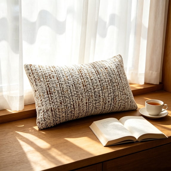 Pillowcase with Hidden Zipper, 12x20 Inch Rectangular Cushion Cover for Sofa, Soft Textured Throw Pillow Cover for Living Room