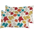 thumbnail image 1 of Pillowcases Autumn Colorful Leaves Pillow Cases Set of 2 Pillow Cover Cushion Case Rectangle Pillowcase with Hidden Zipper 16x24 Inch Home Decor, 1 of 6