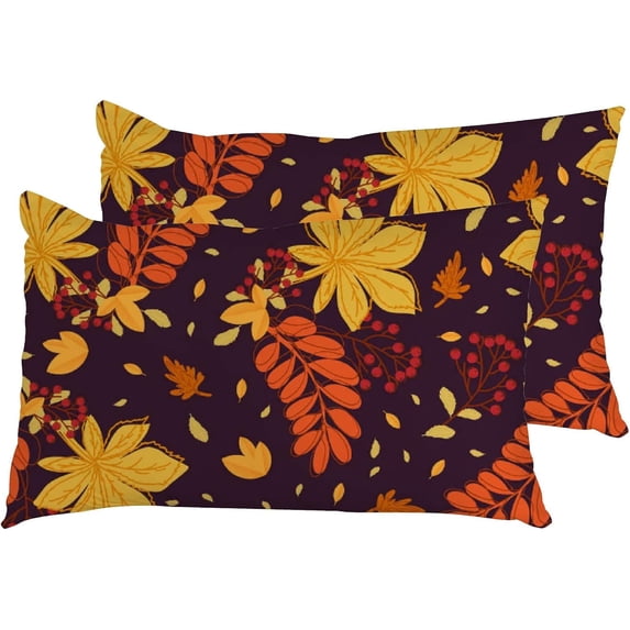 Pillowcases Autumn Leaves of Chestnut Pillow Cases Set of 2 Pillow Cover Cushion Case Rectangle Pillowcase with Hidden Zipper 20x26 Inch Home Decor