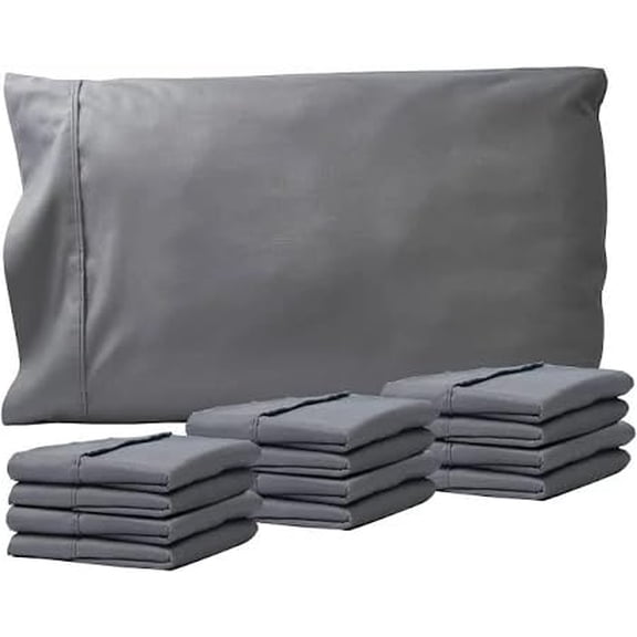 Pillowcases by Martex (Grey Color) |Set of 4 | Available Standard Size 30"x 20", Soft & Durable Cotton Blend, Machine Washable, Hotel Quality Bed Pillow Covers