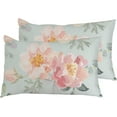 thumbnail image 1 of Pillowcases Pink Roses and Peonies Pillow Cases Set of 2 Pillow Cover Cushion Case Rectangle Pillowcase with Hidden Zipper 20x26 Inch Home Decor, 1 of 6