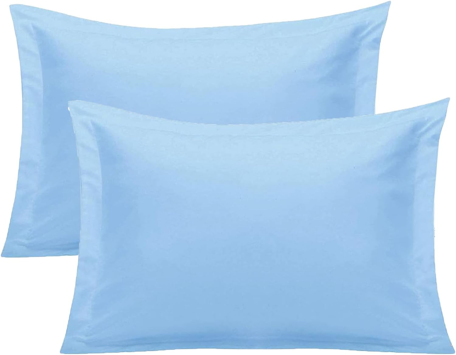 Pillowcases Set of 2, Sky Blue 100 Microfiber Pillowcase Standard