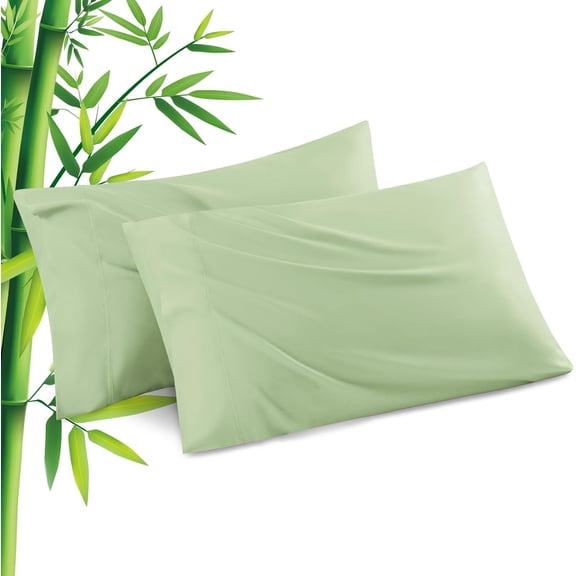Pillowcases Standard Size 2 Pack, Cooling Viscose Pillow Cases with Envelope Closure, Cool & Breathable Pillow Cover for Hot Sleepers and Night Sweats, 20" x 26"