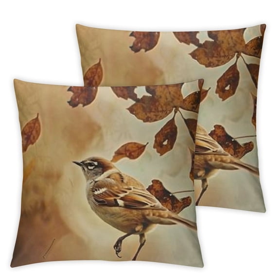 Pillowcases Standard ” Two Birds Sparrows Soft Cozy Pillowsham Pillow Case Cover Protector with Zipper for Long Throw Pillow