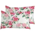 thumbnail image 1 of Pillowcases Watercolor Small Pink Roses Pillow Cases Set of 2 Pillow Cover Cushion Case Rectangle Pillowcase with Hidden Zipper 20x30 Inch Home Decor, 1 of 6