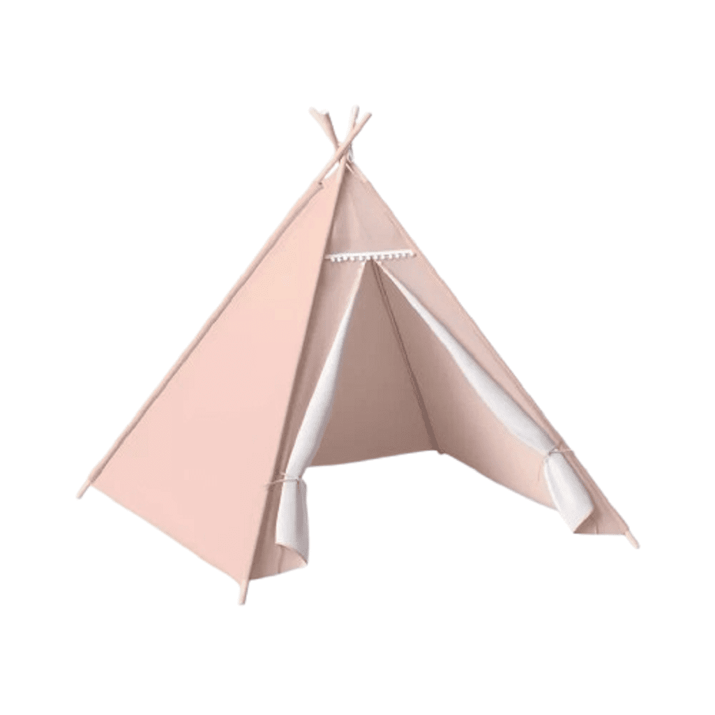 Pillowfort Pom Pom Kids' Camping Tent Teepee Play Pine Frame Ages 3+