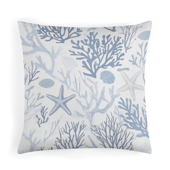 Pillows Blue Ocean Beach Seashell Starfish Themed Throw Pillow Covers 16"x16" for Farmhouse Decor Room Bedroom Sofa Chair Car Coastal Beach Decorative Pillows