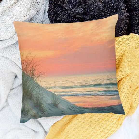 Pillows Case sunset beach dune Square Cushion Cover for Home Sofa Couch