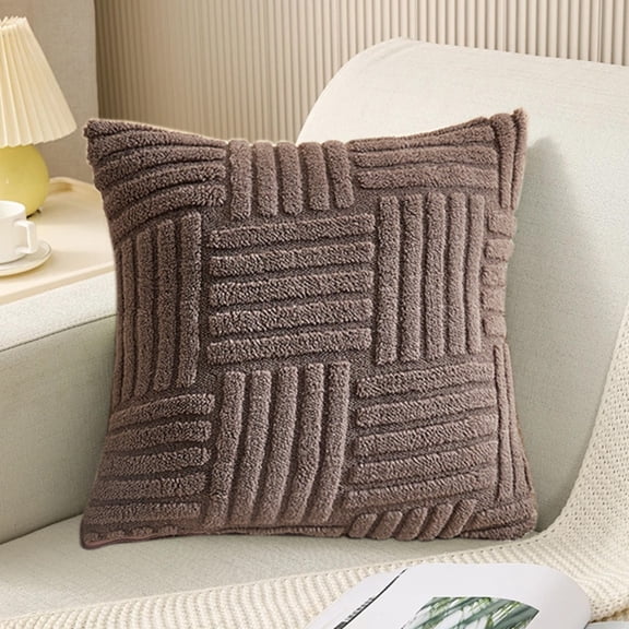 Pillows for Couch Hwkond Pillowcase Pillowcase With Striped Design Concealed Zip Removable Breathable And Warm No Deformation Solid Colour Cushion Cover Pillowcase,(Up to 25% Off)Brown