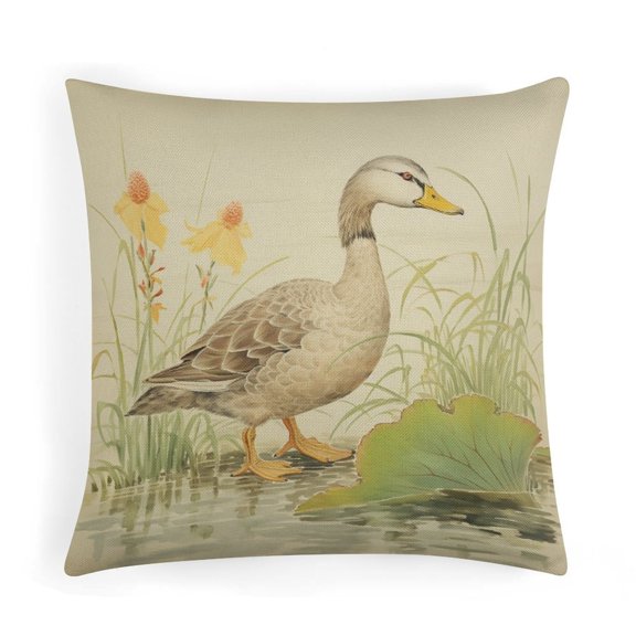 Pillows Cover Duck Modern Pillow Cover 16"x16" Modern Decorative Pillow Covers for Couch Sofa Bedroom Car Wildlife Totem Nature Predatory Season Mallard Couch Pillows