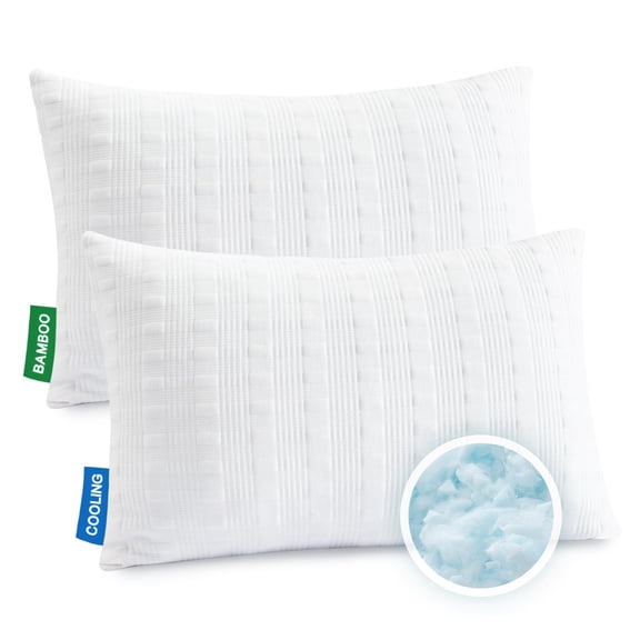 Pillows For Sleeping Standard Size Set Of 2 Shredded Memory Foam Bed Pillow Adjustable Loft Side & Sleeper-medium Firm
