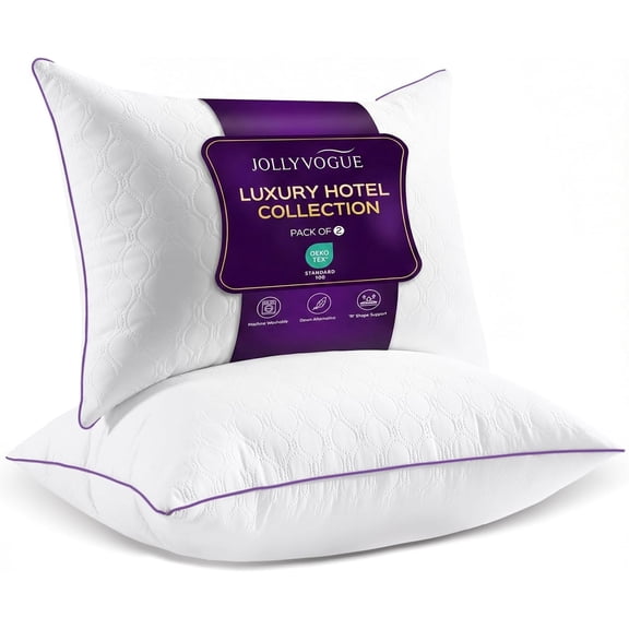 Pillows King Size Set of 2, Bed Pillow for Side, Back, and Stomach Sleepers, Down Alternative Filled Pillows, Luxury Hotel Quality and Machine Washable, 34" x 17", 2 Pack