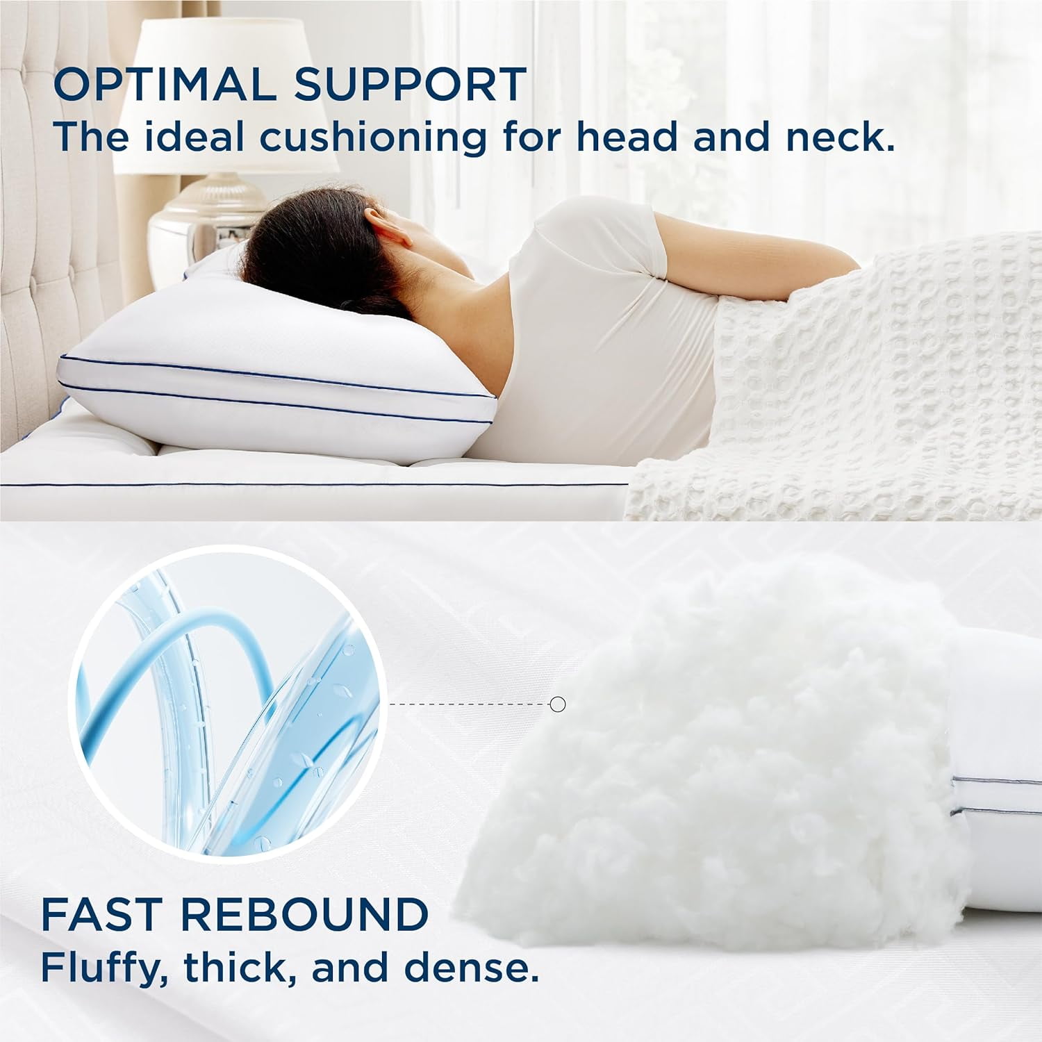 Pillows King Size Set of 2 Fluffy King Pillows 2 Pack, Bed Pillows