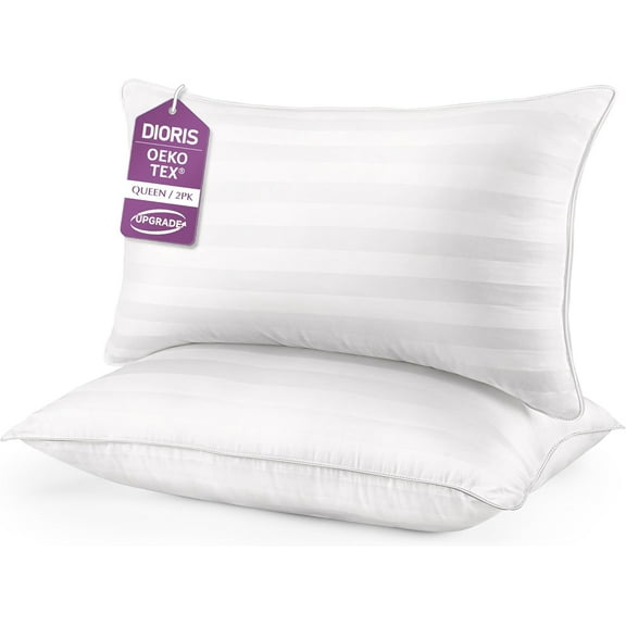 Pillows King Size Set of 2 - Luxury Hotel Collection Bed Pillows for Sleeping, Supportive Fluffy Down Alternative Microfiber Filled for Back, Stomach Sleepers, Breathable & Skin-Friendly