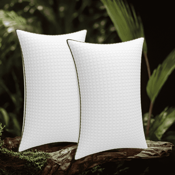 Pillows King Size Set of 2, Hotel Quality, Down Alternative Gusseted Bed Pillows for Side, Back, or Stomach Sleepers, White