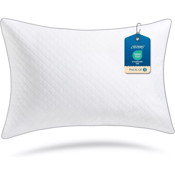 Pillows, Oeko-Tex Certified Bed Pillows for Side, , and Sleepers - Medium Support Down Alternative Filling, Machine-Washable
