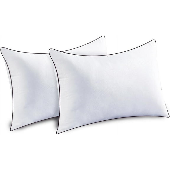 Pillows Queen Size Set of 2 for Sleeping, Soft and Supportive Bed Pillow for Side and Back Sleeper, Down Alternative Hotel Collection Sleeping Pillows 2 Pack -30x20 Inches