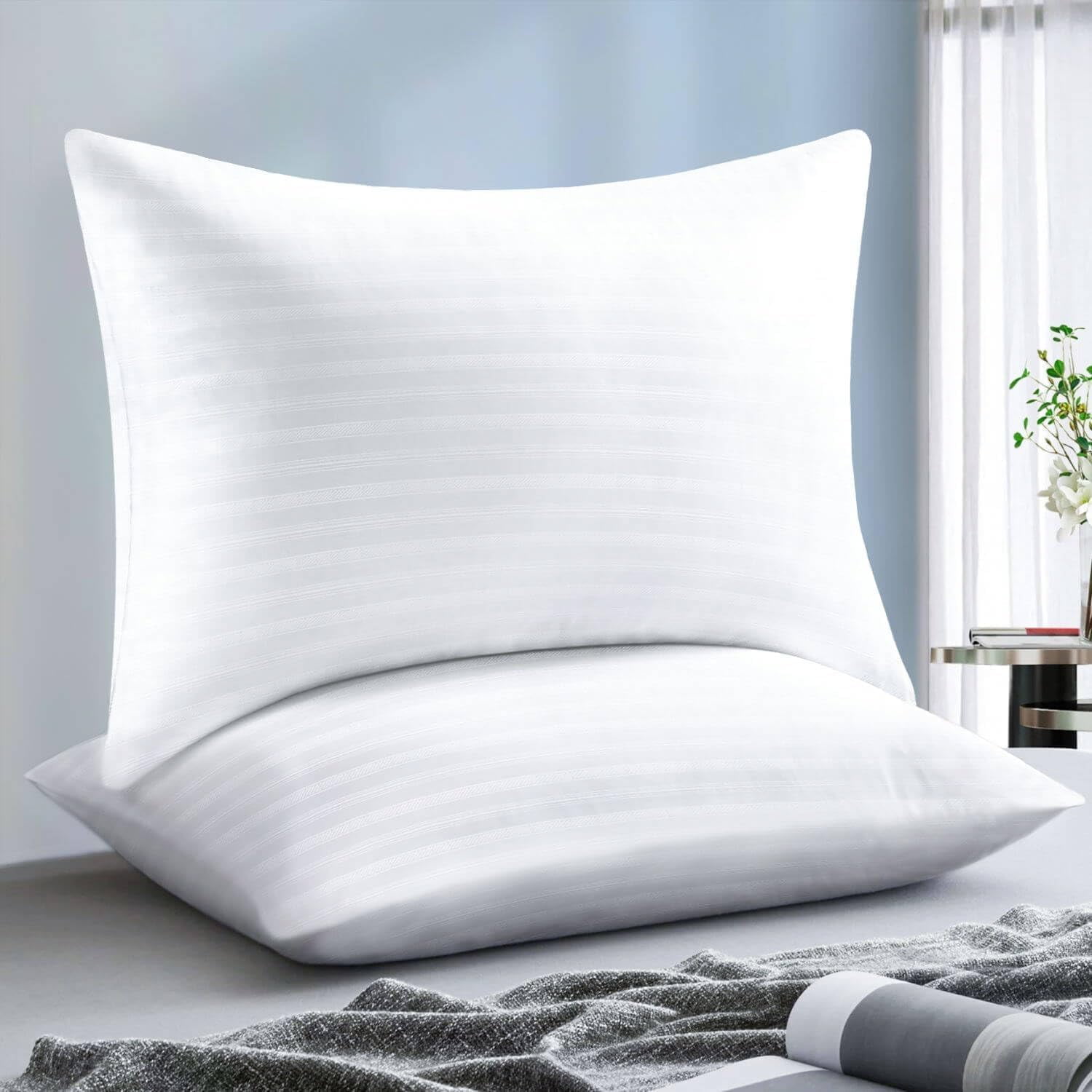 Pillows Queen Size Set of 2, Soft Bed Pillows for Sleeping, Pillows 2