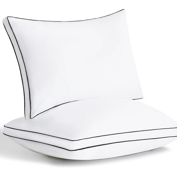 Pillows Queen Size Set of 2, Soft and Supportive 3D Down Alternative Bed Pillow for Sleeping 2 Pack White, Luxury Hotel Quality Gusseted Bedding Pillow for Back, Stomach or Side Sleepers 18x28
