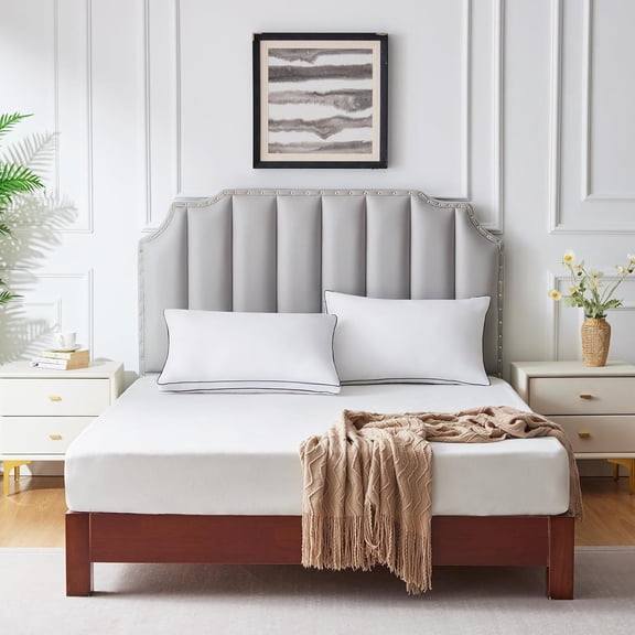 Pillows Queen Size Set of 4, Soft and Supportive 3D Down Alternative Bed Pillow for Sleeping 4 Pack White, Luxury Hotel Quality Gusseted Bedding Pillow for Back, Stomach or Side Sleepers 18x28