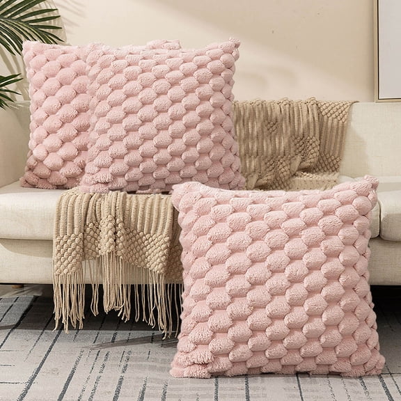 Pillows Room Decor Velvet Snowflake Weave Pillows - Plush Solid Color Throw Pillows for Office, Couch, Sofa, Lumbar Support, Comfortable Bedside Cushions