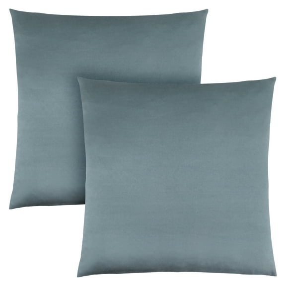 Pillows Set Of 2 18 X 18 Square Accent Sofa Couch Bedroom Polyester Blue
