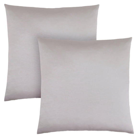 Pillows Set Of 2 18 X 18 Square Accent Sofa Couch Bedroom Polyester Grey