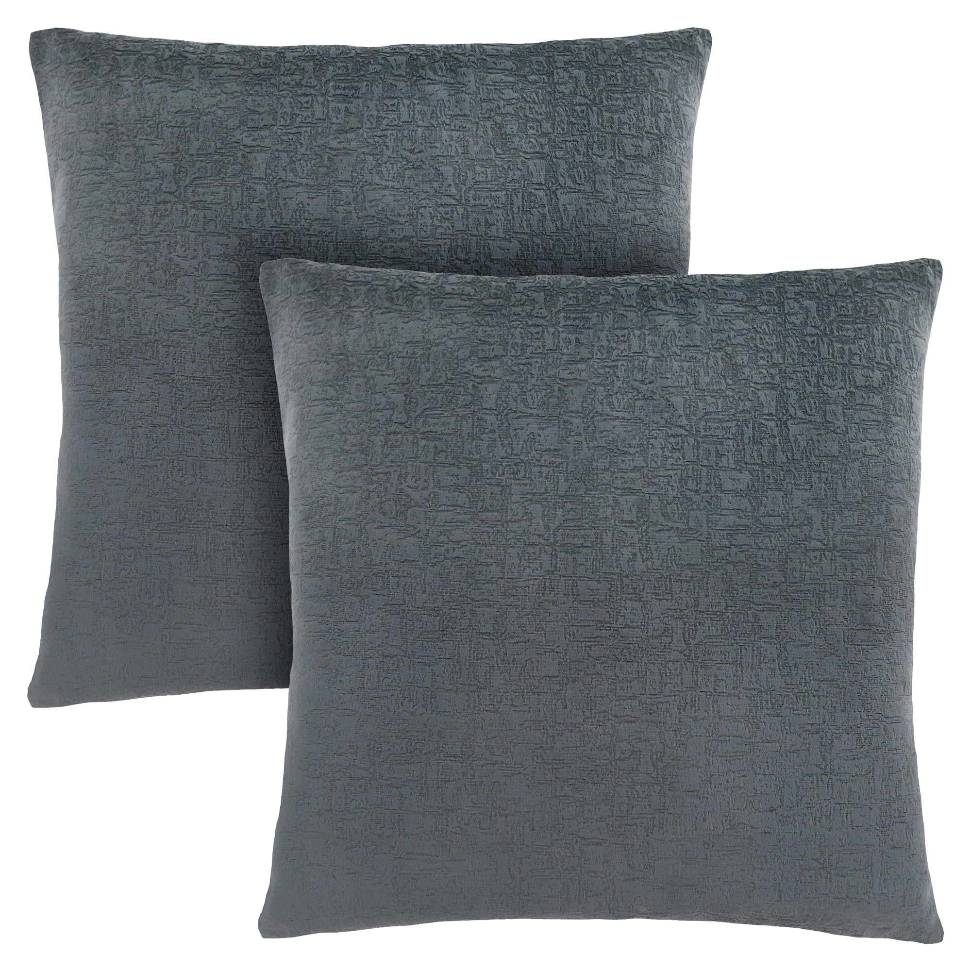 Set of 2 Gray Abstract Square Throw Pillows with Zipper Closure 18 ...