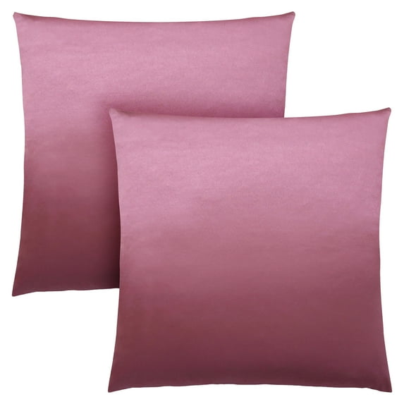 Pillows Set Of 2 18 X 18 Square Accent Sofa Couch Bedroom Polyester Pink