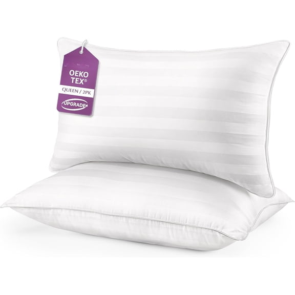 Pillows Size Set of 2 - Luxury Hotel Collection Bed Pillows for Sleeping, Supportive Side Sleeper Pillow, Fluffy Down Alternative Microfiber Filled for , Sleepers