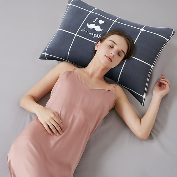 Pillows, Soft Bed Pillow Standard Size Microfiber Brimming Suitable for Back Stomach or Side Sleepers White Home Hotel Collection Machine Washable, Neck Support Pillow(Blue, 29x19in)