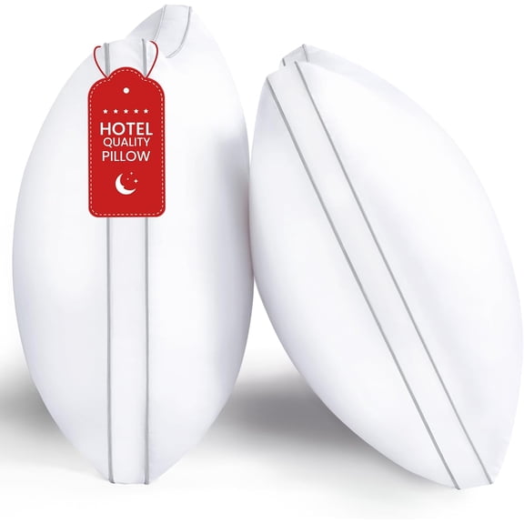 Pillows Standard Size Set of 2, Bed Pillows for Sleeping 2 Pack, Luxury Hotel Quality, Supportive Standard Pillows with Soft Down Alternative for Back Stomach Side Sleepers, Machine Washable