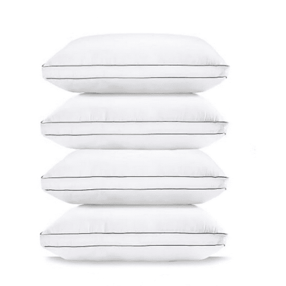 Pillows Standard Size Set of 4 (20"x26") - Soft Gusseted Bed Pillow for Back, Stomach or Side S pers - Hotel Quality Down Altative Standard Pillows Pack of 4 - White