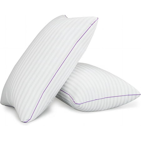 Pillows Standard Size Set of 2,Breathable Hotel Collection Bed Pillows for Sleeping Medium Firm Down Alternative Microfiber Filled,20 x 26 Inches