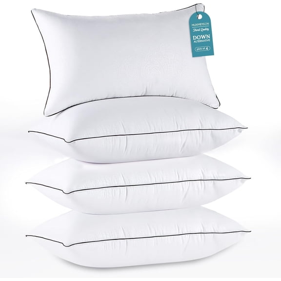 Pillows Standard Size Set of 4, Bed Down Alternative Luxury Hotel for Sleeping and Side Back Sleepers