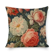 Pillows Vintage French Beautiful Floral Outdoor Square Pillow Cushion Cases Flowers Design Couch Pillows 16"x16" for Couch Bed Home Decor