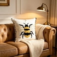 thumbnail image 1 of Pillows for Couch, Honeybee Embroidered Cushion Covers With Poms Tassels Decor Pillow Cases, 1 of 8