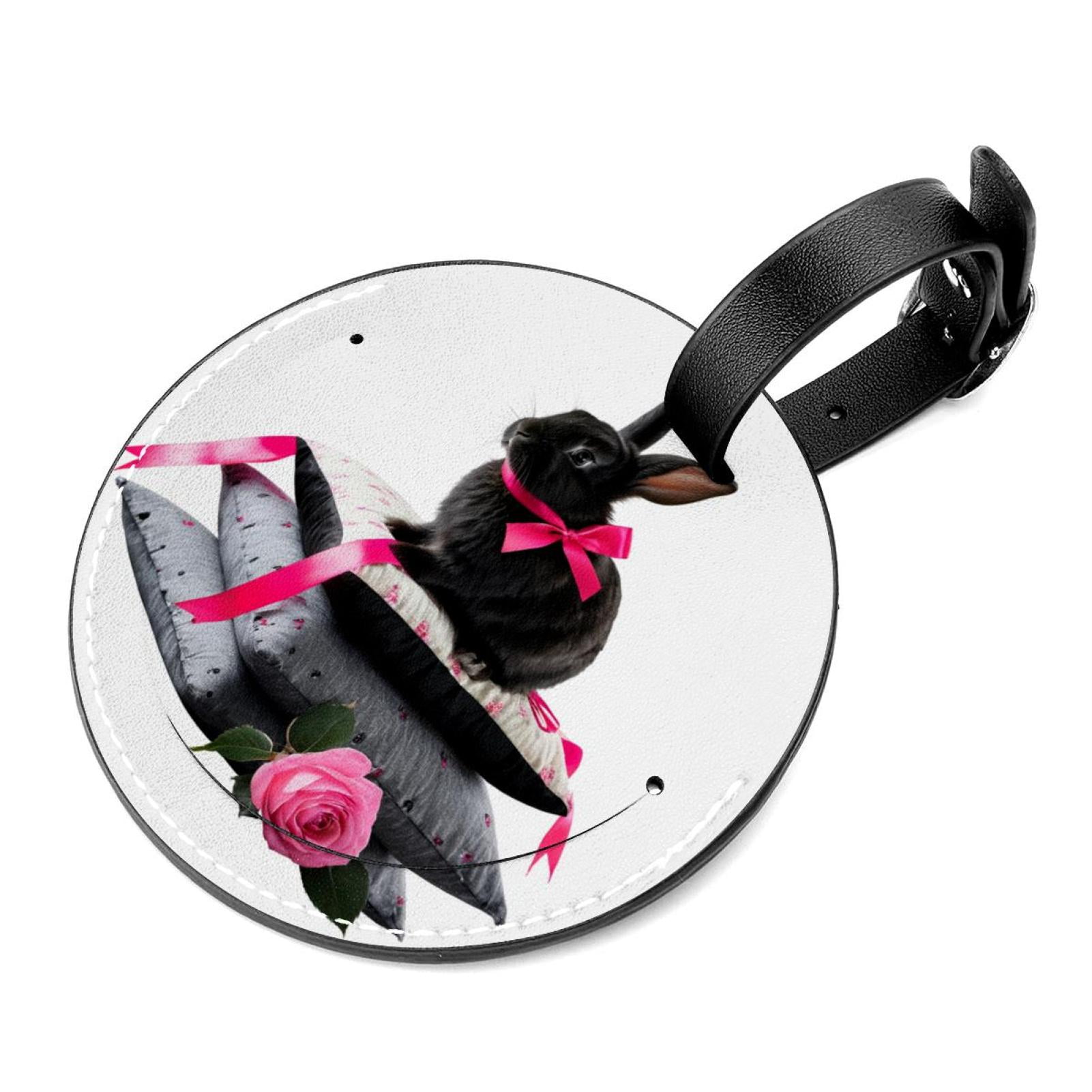 Pillows rabbit flowers，Luggage tags for suitcases,Luggage tag funny