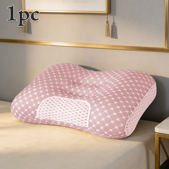 Pillows for sleeping Cervical Neck Pillow for Neck Pain Relief Ergonomic Orthopedic Pillows for Neck Pain Cervical Neck Pillow for Side Back Stomach Sleepers(Pink 1psc)