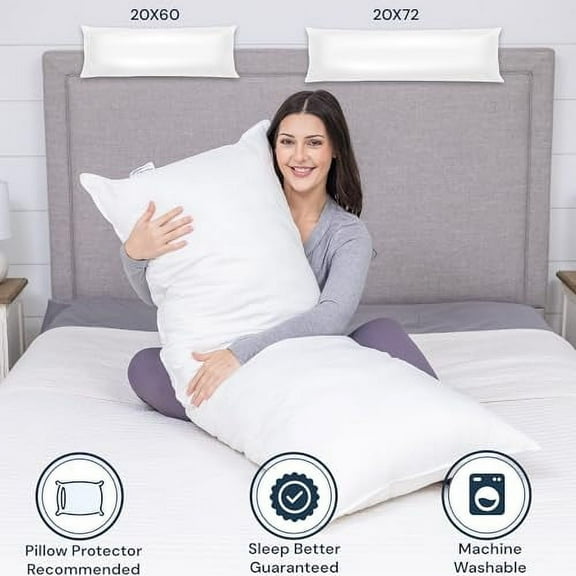 Pillowtex Down Alternative Body Pillow - Soft Support (20 x 72)
