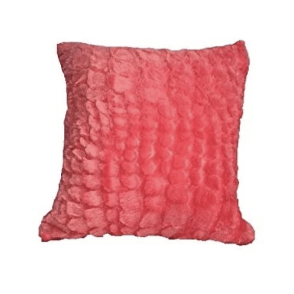 Pillowtex Plush 18 Inches x 18 Inches Throw Pillow (Coral)