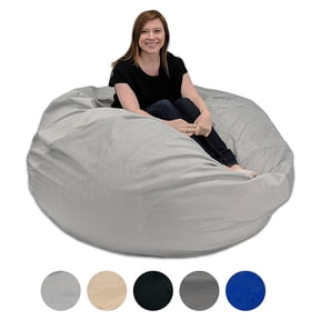 Pillowtex Quality Adult Memory Foam Bean Bag with Washable Removable Cover – 5ft (Ash)