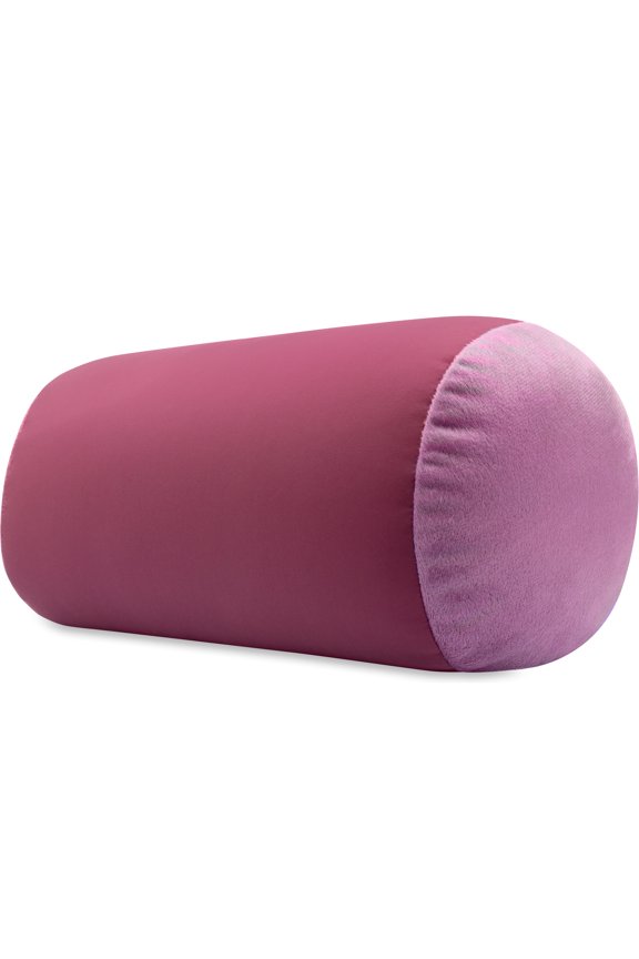 Microbead Bolster Lightweight Neck Roll Pillow, 14" x 8", Burgundy /Merlot