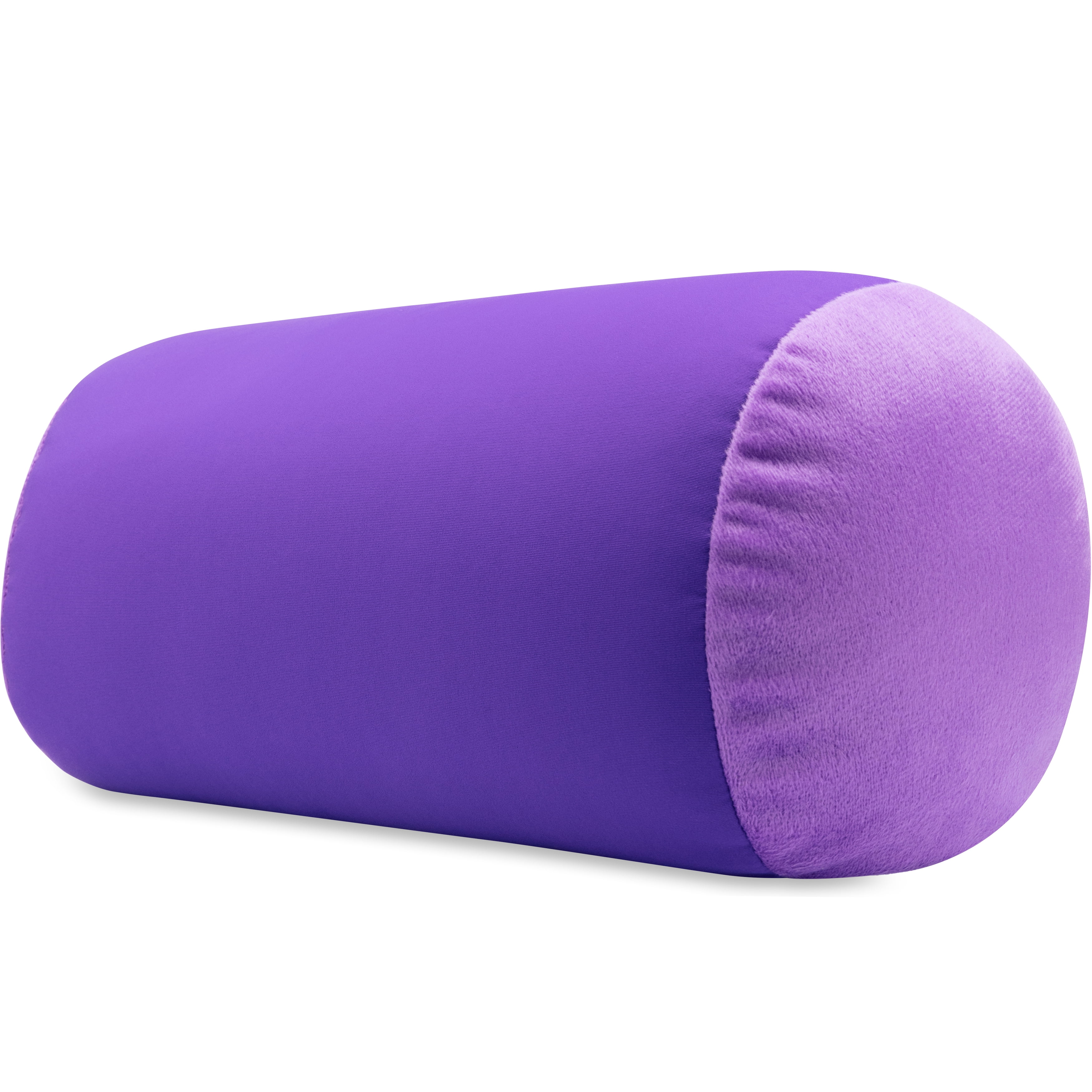 Pillowy Microbead Bolster Lightweight Neck Roll Pillow, 14" x 8", Dark