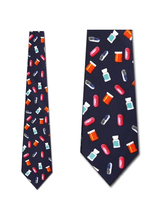 Pills Allover (Navy) Necktie Mens Tie