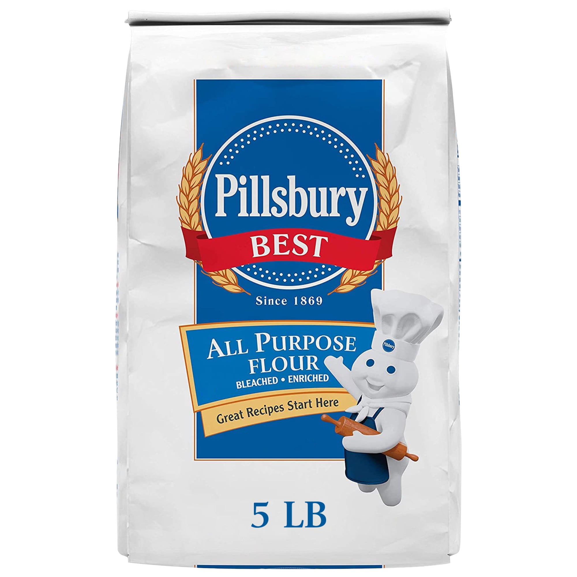 Pillsbury Best All Purpose Flour, 5 Lb Bag for Plain Bake and Pastry