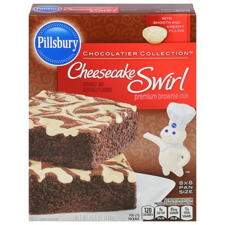 Pillsbury Cheesecake Swirl Premium Brownie Mix, 15.5 oz Box