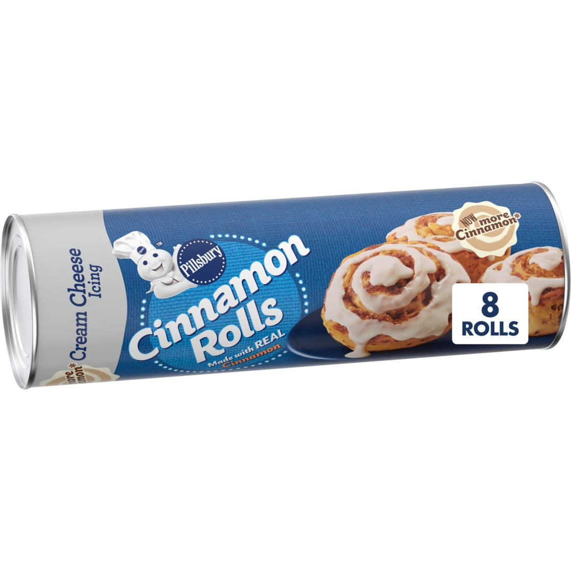 Pillsbury Cinnamon Rolls with Cream Cheese Icing, Canned Pastry Dough, 8 ct., 12.4 oz