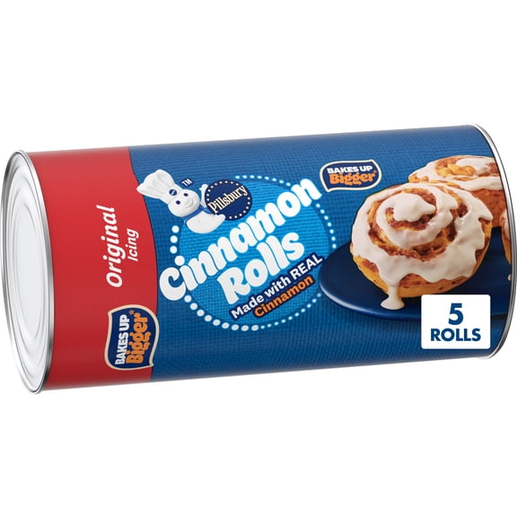 Pillsbury Cinnamon Rolls with Original Icing, Refrigerated Canned Pastry Dough, 5 Rolls, 7.3 oz